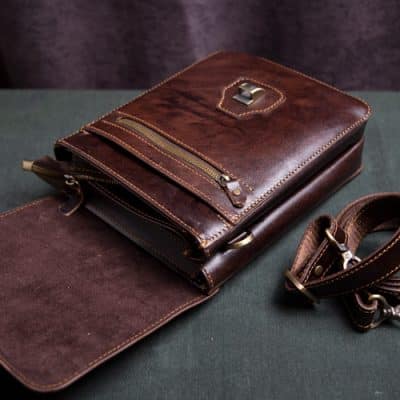 کیف دوشی چرم هوژا